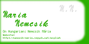 maria nemcsik business card